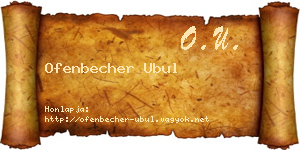 Ofenbecher Ubul névjegykártya